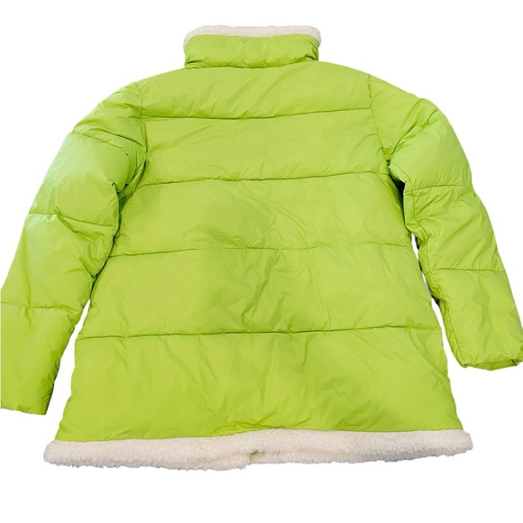Lime green Sherpa edge Puffer coat. NWT. Oversized small. Native Youth - Picture 2 of 6